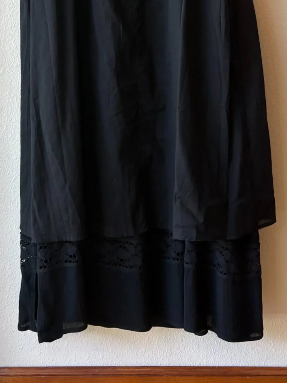 Natural Life 100% Cotton Spring Summer Midi Dress Lace Empire Waist Casual Sz L - Picture 9 of 11